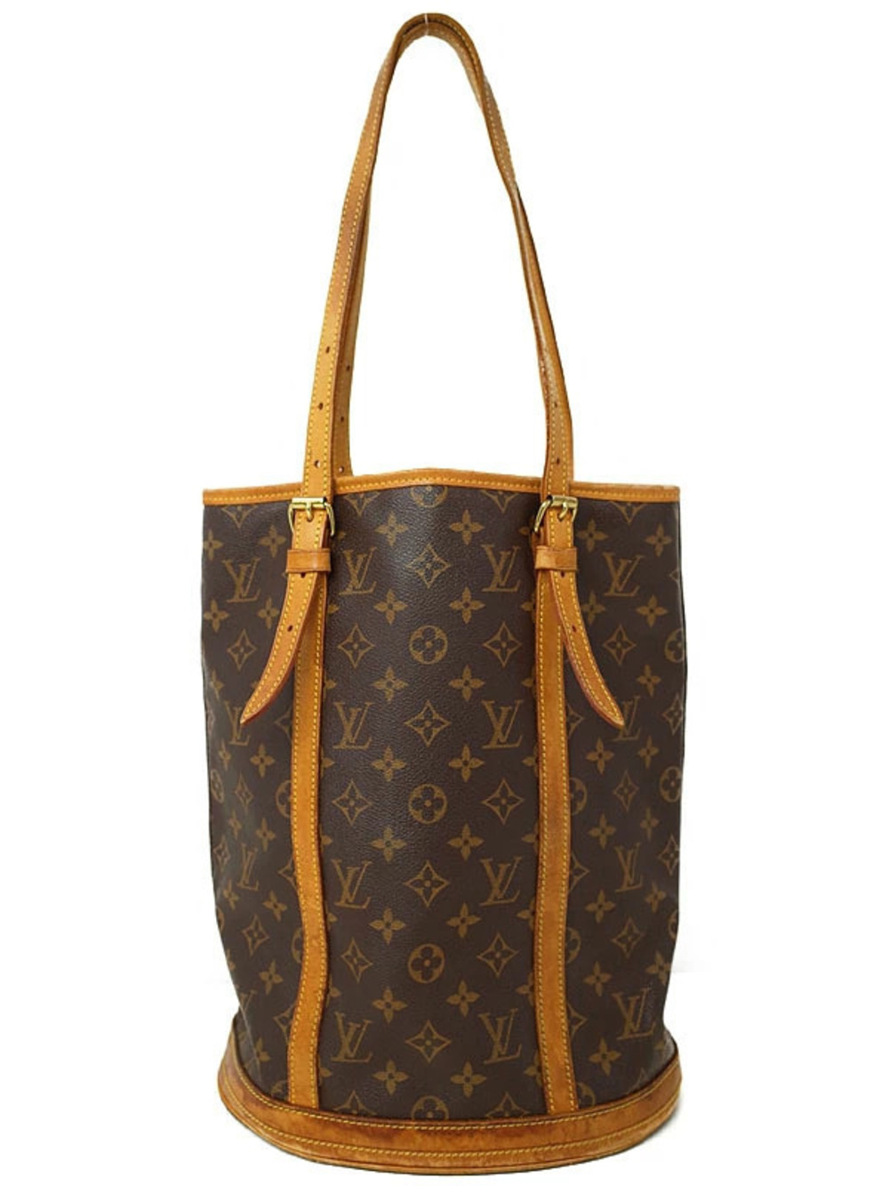 Louis Vuitton Monogram Bucket Shoulder Bag Canvas Leather Brown